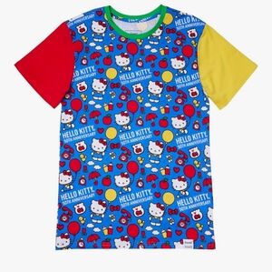 Loungefly Sanrio Hello‎ Kitty 50th Anniversary All-Over Print Unisex Tee Tops